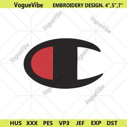 champion fashion logo red black embroidery download file