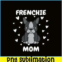 frenchie mom heart png, french bulldog png, french dog artwork png