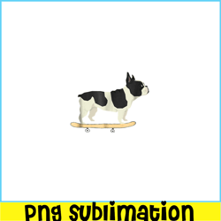 funny french bulldog dog on skateboard png, french bulldog png, french dog artwork png