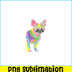 colorful french bulldog png, frenchie art png, dog lover png