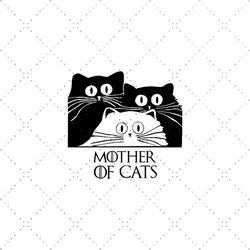 mother of cats game of thrones three cute cat svg