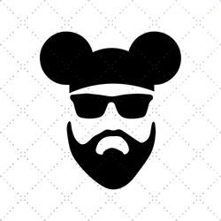 Mickey with beard svg, Disney svg, Disney Father svg, Papa svg, dad svg, Daddy svg, Sun Glasses Svg, Mickey Mouse Svg, M