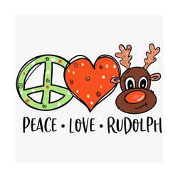 peace love rudolph svg, christmas svg, peace love rudolph svg, reindeer svg, reindeer face svg, heart svg, christmas 202