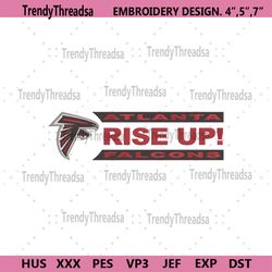 rise up embroidery file, atlanta falcons logo embroidery design, falcons embroidery file