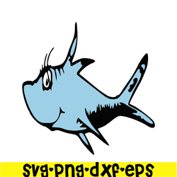 the blue fish svg, dr seuss svg, cat in the hat svg ds205122301