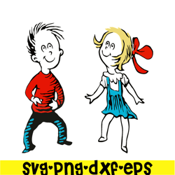 the boy and sally svg, dr seuss svg, cat in the hat svg ds205122308
