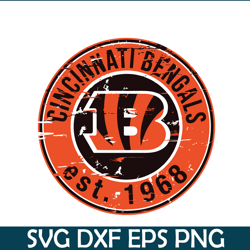 bengals est 1968 svg png eps, nfl team svg, national football league svg