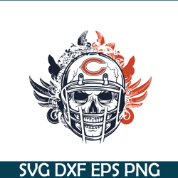 chicago bears skull svg png eps, national football league svg, nfl lover svg