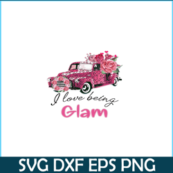 i love being glam png, pink valentine png, valentine holidays png