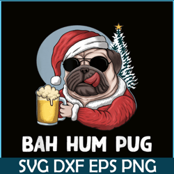 mens bah hum pug and beer png christmas drinking beer dog png beer and dog png