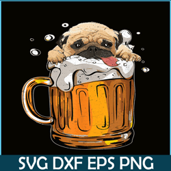 pug dog drinks beer png cute drunk dog png beer lover png