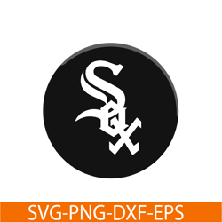 chicago white sox black logo svg png dxf eps ai, major league baseball svg, mlb lovers svg mlb01122307