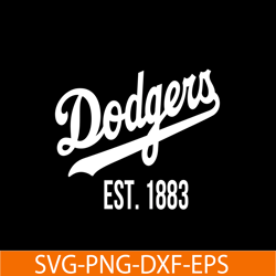 dodgers est 1883 text svg, major league baseball svg, mlb lovers svg mlb011223136