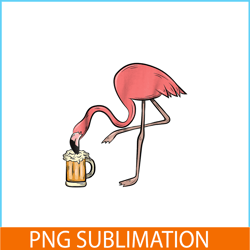 flamingo drinking beer png funny pink flamingo png beer lover png