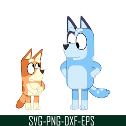 bluey and bingo svg png dxf eps bluey siblings svg blue character svg