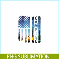 us flag png camping png design an american flag with a camping scene png