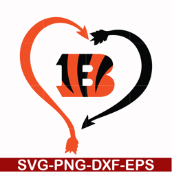 cincinnati bengals heart svg, cincinnati bengals svg, bengals svg, sport svg, nfl svg, png, dxf, eps digital file nfl181