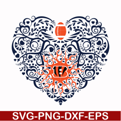 cincinnati bengals heart svg, cincinnati bengals svg, bengals svg, sport svg, nfl svg, png, dxf, eps digital file nfl181