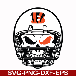 cincinnati bengals skull svg, cincinnati bengals svg, bengals svg, skull svg, sport svg, nfl svg, png, dxf, eps digital