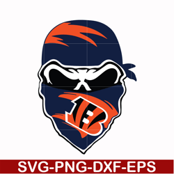 cincinnati bengals skull svg, cincinnati bengals svg, bengals svg, skull svg, sport svg, nfl svg, png, dxf, eps digital