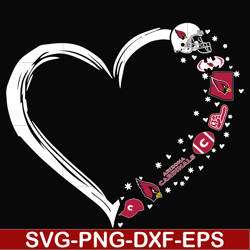 arizona cardinals heart svg, arizona cardinals svg, png, dxf, eps digital file nnfl0089