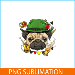 pug oktoberfest png german beer fest png dog and beer png