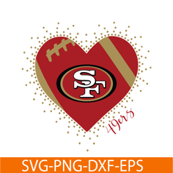 san francisco 49ers heart png dxf eps, football team png, nfl lovers png nfl2291123165