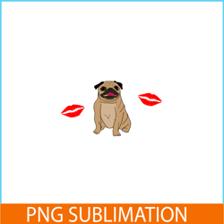 pug and kisses png, animal valentine png, valentine holidays png