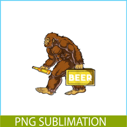 bigfoot with beer png funny sasquatch png drinking party png