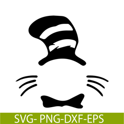 black cat with the black hat monogram svg, dr seuss svg, cat in the hat svg ds105122309