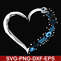 carolina panthers heart svg, carolina panthers svg, png, dxf, eps digital file nnfl0091