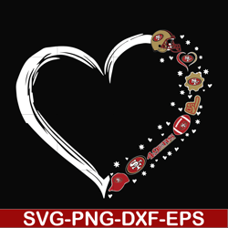 san francisco 49ers heart svg, 49ers svg, png, dxf, eps digital file nnfl0096