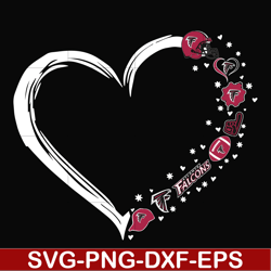 atlanta falcons heart svg, atlanta falcons svg, png, dxf, eps digital file nnfl0099