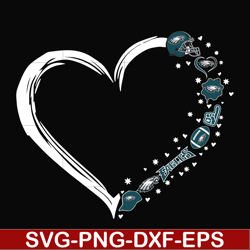 philadelphia eagles heart svg, eagles svg, png, dxf, eps digital file nnfl0105