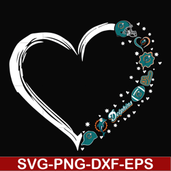 miami dolphins heart svg, miami dolphins svg, png, dxf, eps digital file nnfl0106