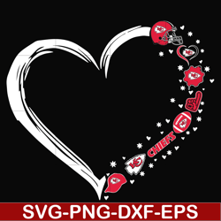 kansas city chiefs heart svg, chiefs svg, png, dxf, eps digital file nnfl0107