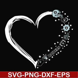 las vegas raiders heart svg, raiders svg, png, dxf, eps digital file nnfl0108