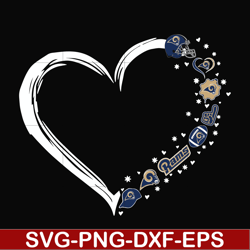 st. louis rams heart svg, rams svg, png, dxf, eps digital file nnfl0110