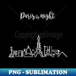 paris skyline by night in onedraw - premium png sublimation file - bold & eye-catching