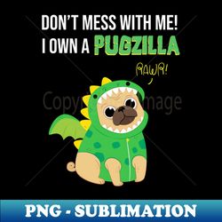 pug dog pugzilla funny design - png transparent sublimation file - capture imagination with every detail