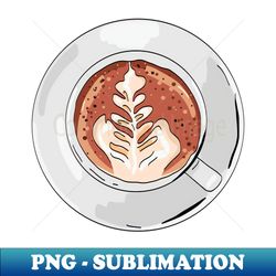 cup of cappuccino with latte art - exclusive png sublimation download - perfect for creative projects