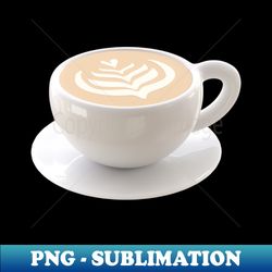 cup of cappuccino with latte art - vintage sublimation png download - unleash your inner rebellion