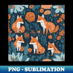 Foxes In The Forest - Decorative Sublimation PNG File - Bold & Eye-catching