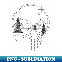 aesthetic landscape drawing - signature sublimation png file - capture imagination with every detail