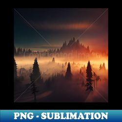 dreamy forest landscape - elegant sublimation png download - revolutionize your designs