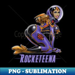 rocketeena the rocket girl - vintage sublimation png download - revolutionize your designs