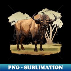 african buffallo - artistic sublimation digital file - fashionable and fearless