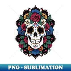 Day of the Dead Skull 04 - PNG Transparent Sublimation Design - Instantly Transform Your Sublimation Projects