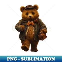 cute teddy bear with bow tie - premium png sublimation file - perfect for sublimation art