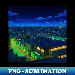 anime city scape - retro png sublimation digital download - capture imagination with every detail